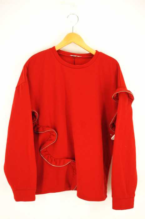 ZARA TRF （ザラティーアールエフ） ジップ加工 フリルスウェット レディース トップス