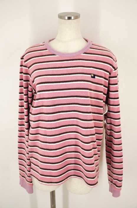 X-girl （エックスガール） VELOUR STRIPED TOP レディース トップス