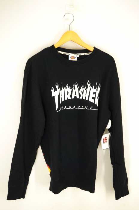Dickies×THRASHER（ディッキーズ スラッシャー） プリントルーズフィットスウェットトレーナー メンズ トップス