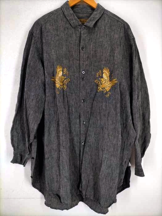 Robes&Confections（ローブスアンドコンフェクションズ） 別注 スカシャツリネンロング刺繍シャツ メンズ トップス