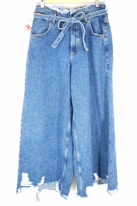 ZARA （ザラ） カットオフワイドデニムパンツ レディース パンツ