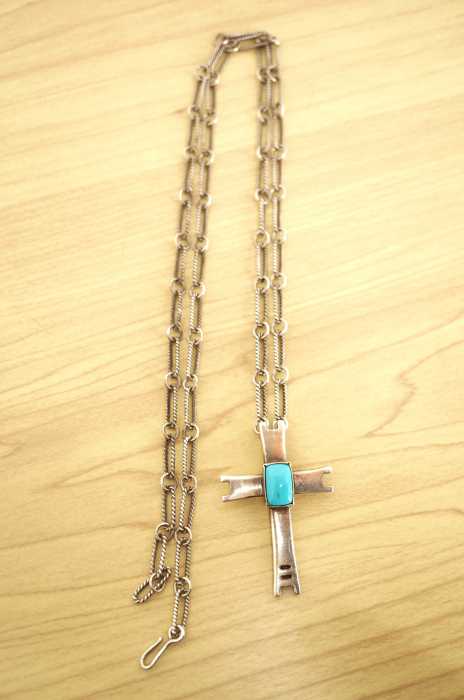 USED古着 (ユーズドフルギ) クロストップ ターコイズ ネックレス メンズ アクセサリー