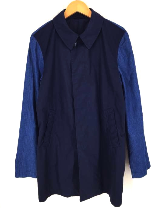 uniform experiment（ユニフォームエクスペリメント） DENIM SLEEVE SOUTIEN COLLAR COAT デニム切替ステンカラーコート メンズ アウター