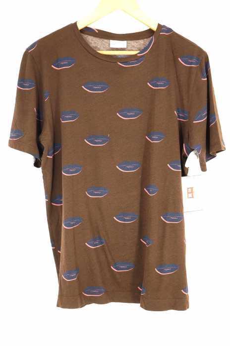 DRIES VAN NOTEN(ドリスヴァンノッテン) Hyga Slim-Fit Lip-Print Cotton-Jersey T-Shirt リップ柄Tシャツ メンズ トップス