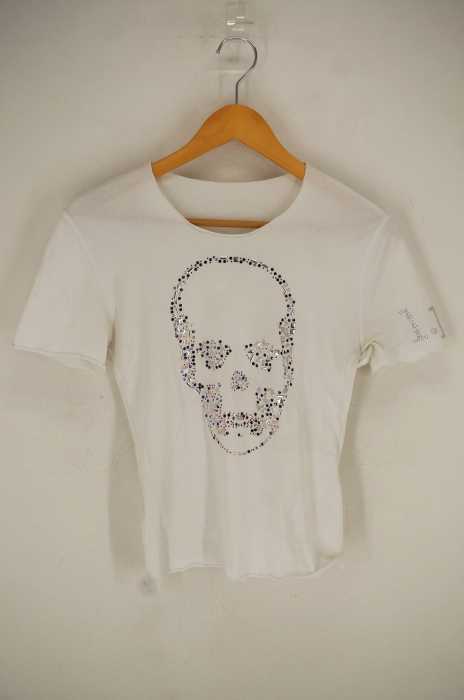 Lucien Pellat-Finet（ルシアンペラフィネ） ラインストーン装飾スカルTシャツ レディース トップス