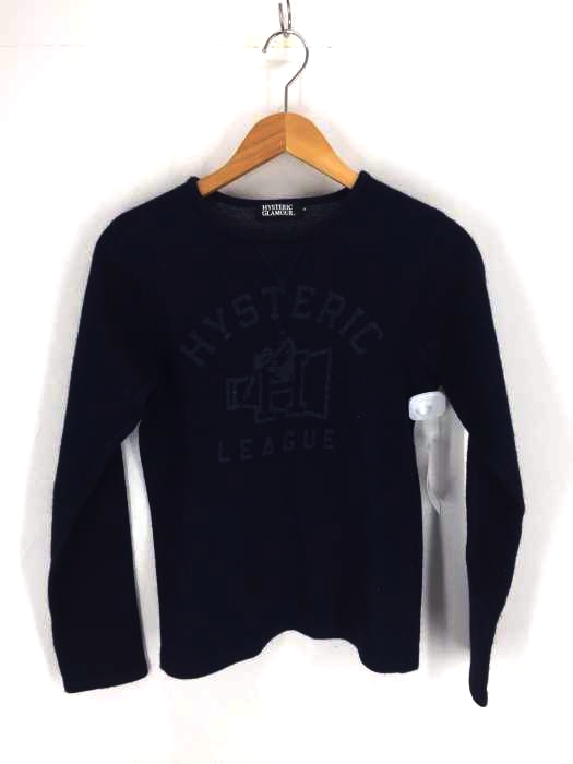 HYSTERIC GLAMOUR（ヒステリックグラマー） ウール紺クルーネックニット メンズ トップス