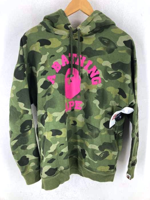 A BATHING APE（アベイシングエイプ） Camouflage-print cotton-jersey hoody カレッジロゴプリントプルオーバーパーカー メンズ トップス