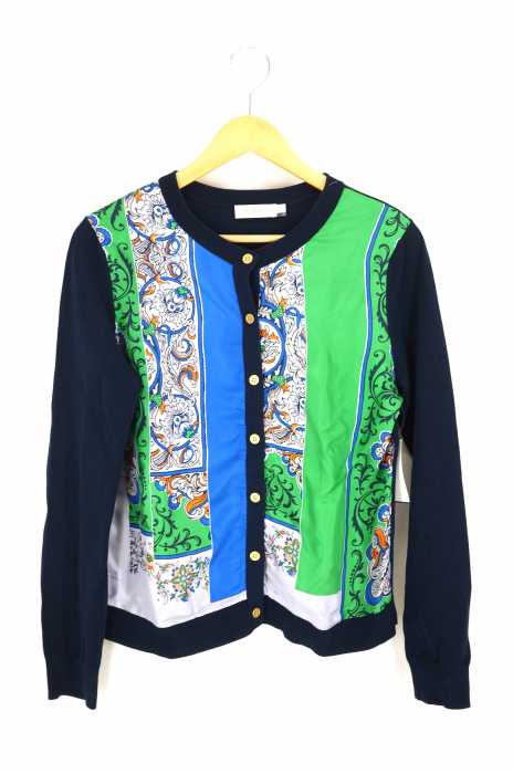 TORY BURCH（トリーバーチ） スカーフ柄切替ボタンカーディガン レディース トップス