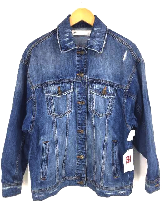 ZARA(ザラ) ダメージ加工ワイドデニムジャケト レディース アウター