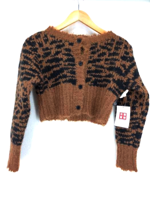 ELIN（エリン） Animal Jacquard cropped cardigan メンズ トップス