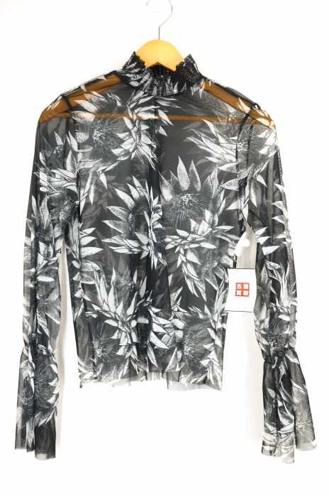 ZARA TRF (ザラティーアールエフ) フレアスリーブシースルーカットソー レディース トップス