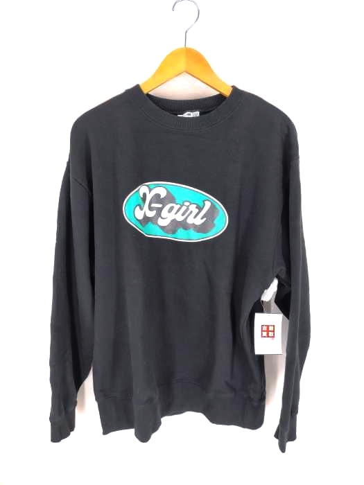 X-girl（エックスガール） OVAL LOGO CREW SWEAT TOP レディース トップス