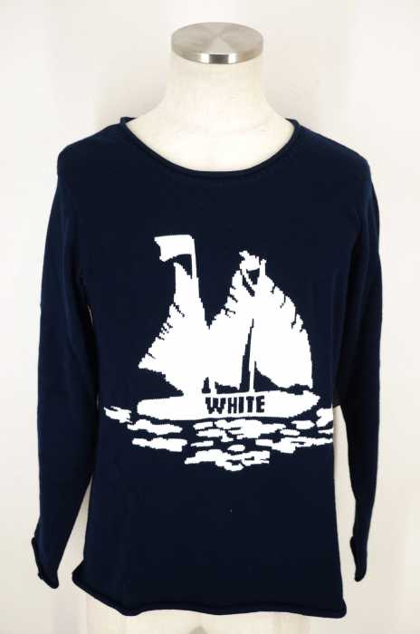 WHITE MOUNTAINEERING(ホワイトマウンテニアリング) Intersia Yatch Pattern Knit Pullover コットンニットトップス メンズ トップス