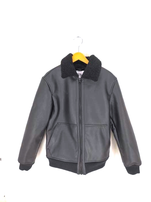 ZARA(ザラ) 裏地ボアフェイクレザージャケット メンズ アウター