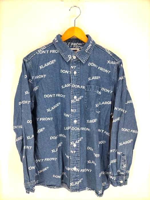 XLARGE（エクストララージ） L/S ALLOVER LOGO DENIM SHIRT メンズ トップス