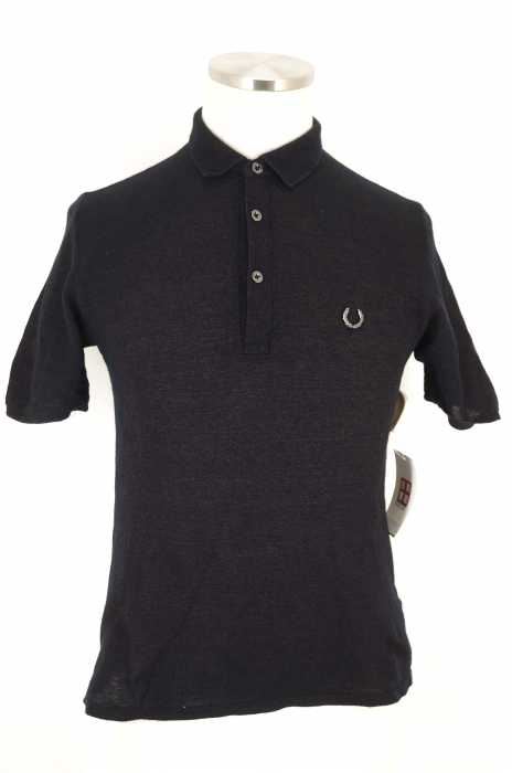 RAF SIMONS × FRED PERRY （ラフシモンズフレッドペリー） ラメ加工ワンポイントポロシャツ メンズ トップス