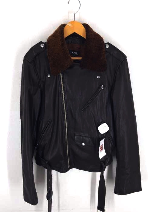 A.P.C.(アーペーセー) 襟ボアレザージャケット メンズ アウター