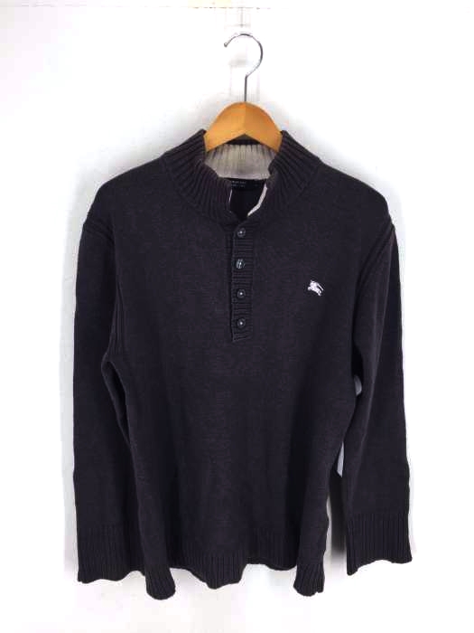 BURBERRY BLACK LABEL（バーバリーブラックレーベル） ヘンリーネック プルーオーバーニット メンズ トップス