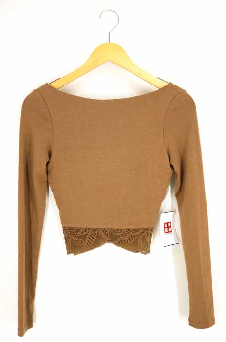 ALEXIA STAM (アリシアスタン) Lace Hem Long Sleeve Top ロングスリーブカットソー レディース トップス