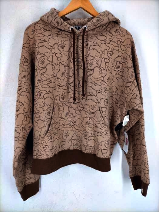 A BATHING APE(アベイシングエイプ) wide 総柄プルオーバーパーカー サルカモ柄 レディース トップス