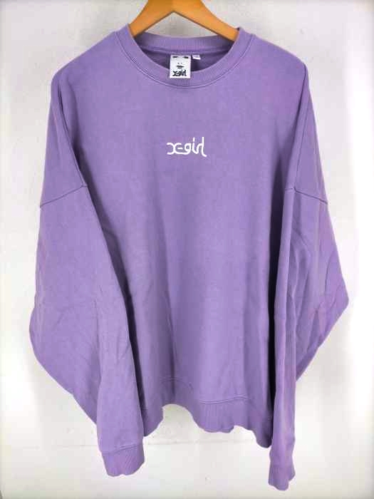 X-girl（エックスガール） EMBROIDERED MILLS LOGO CREW SWEAT レディース トップス