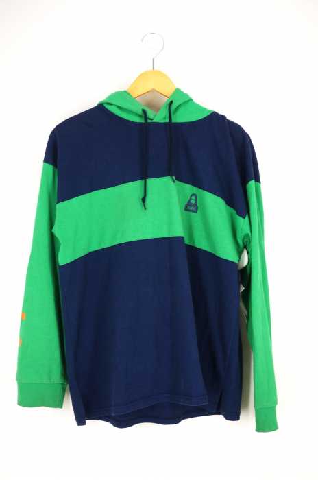 X-girl (エックスガール) BI-COLOR L/S HOODED TEE レディース トップス