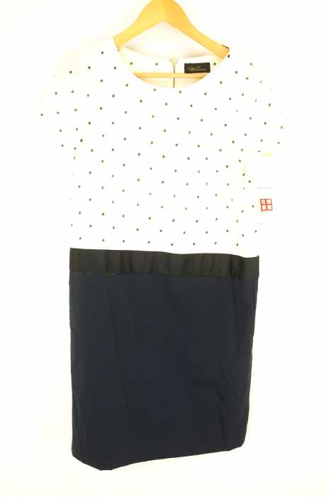 UNACA（アナカ） ドット刺繍バックジップワンピース レディース ワンピース