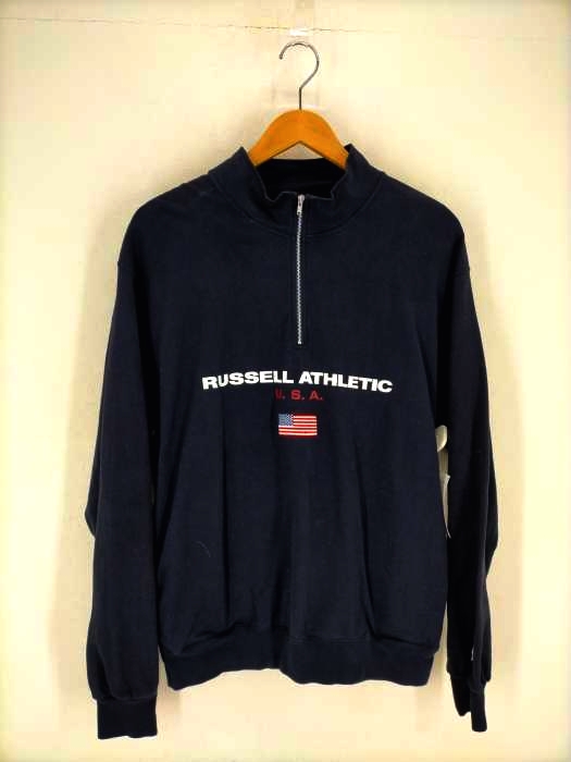 RUSSELL ATHLETIC（ラッセルアスレチック） ハーフジップセンターロゴプルオーバー メンズ トップス
