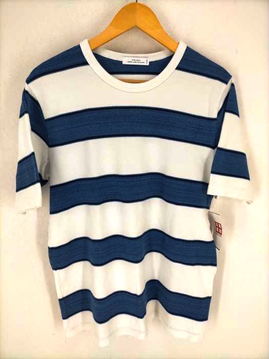 UNITED ARROWS green label relaxing（ユナイテッドアローズグリーンレーベルリラクシング） インディゴボーダー クルーネック 半袖 Tシャツ メンズ トップス
