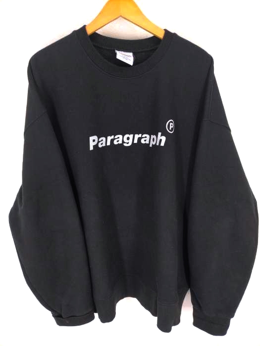 PARAGRAPH（パラグラフ） REFRECTOR LOGO CREW SWEAT CHARCOAL メンズ トップス