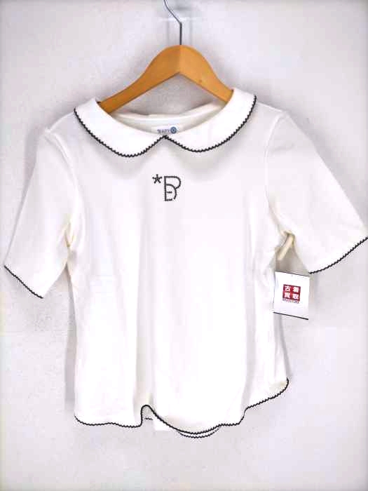 BAPY(ベイピー) ラインストーンロゴ丸襟カットソー レディース トップス