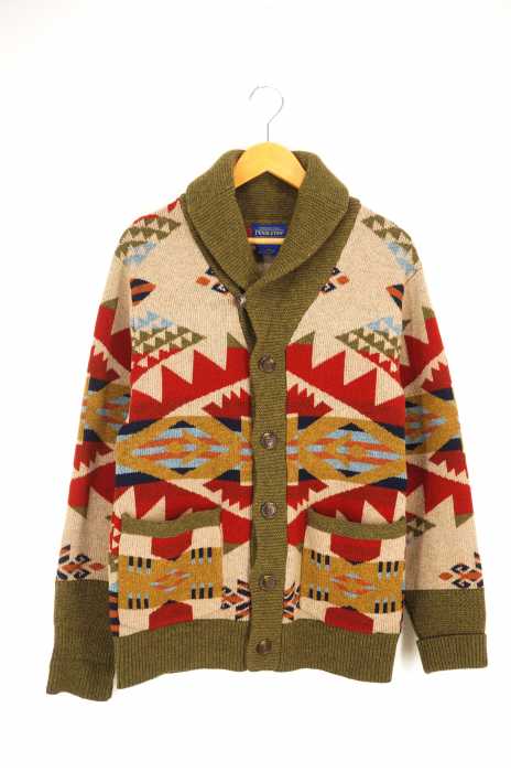 Pendleton ペンドルトン Journey West ネイティブ柄 ショールカラーニットカーディガン メンズ トップス ブランド古着買取販売バズストア