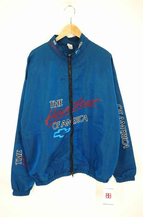 USED古着  （ユーズドフルギ） MADE IN USA vintage ハーフジップ アノラックジャケット 袖プリント メンズ アウター