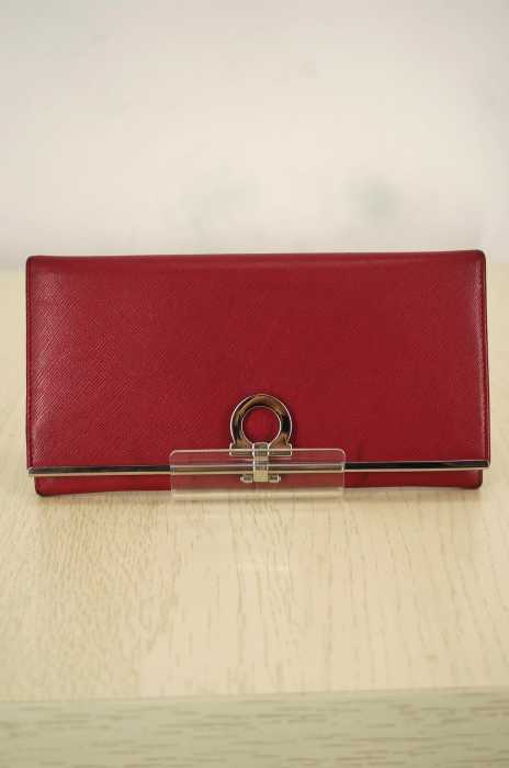 Salvatore Ferragamo (サルヴァトーレフェラガモ) レザー ファスナー長財布 IDカードケース付き ガンチーニ レディース 財布・ケース