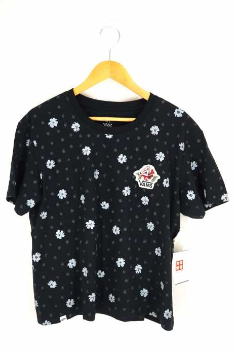 VANS (バンズ ) ローズロゴ刺繍総柄プリントTシャツ レディース トップス