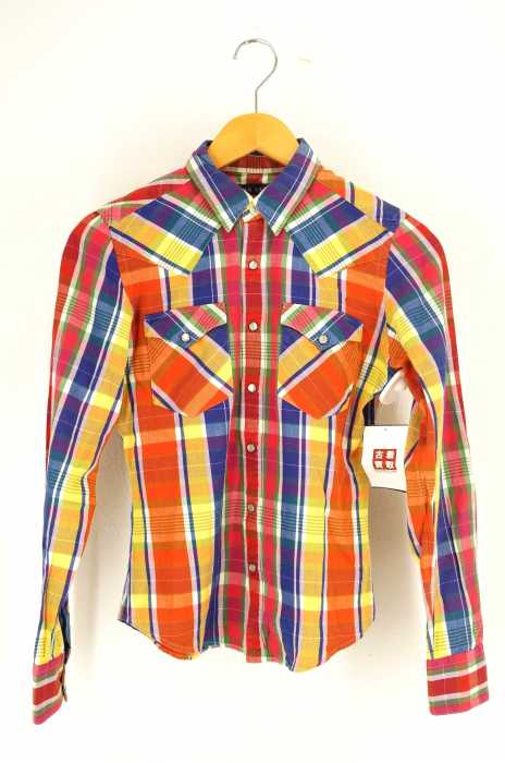 RALPH LAUREN (ラルフローレン) チェック柄スタッズ装飾ウエスタンシャツ レディース トップス