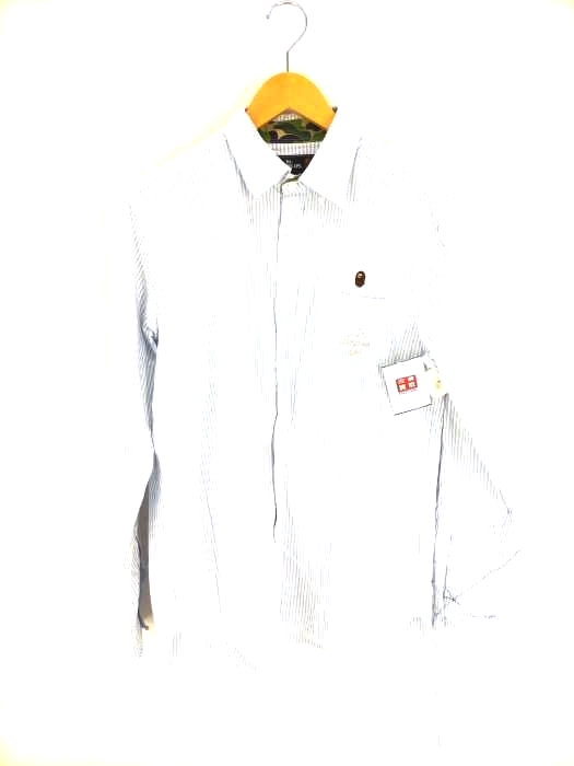 MR.BATHING APE(ミスターベイシングエイプ) サル顔刺繍ストライプシャツ メンズ トップス