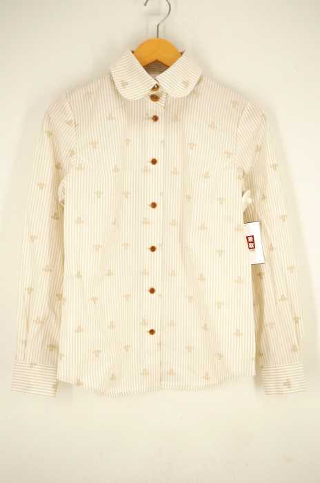 Vivienne Westwood RED LABEL (ヴィヴィアンウエストウッドレッドレーベル) ストライプ オーブ総柄 ボタンシャツ レディース トップス