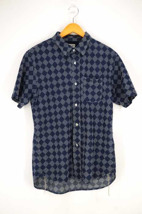 SCHOTT BROS(ショット) 刺し子総柄半袖ボタンシャツ メンズ トップス