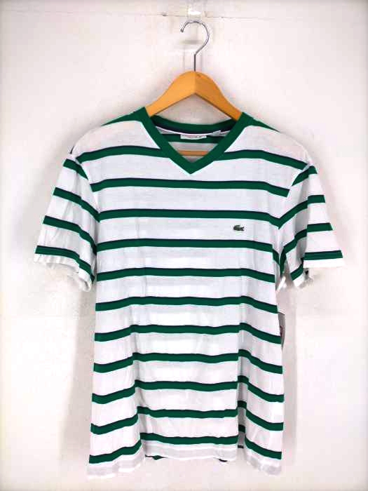 LACOSTE(ラコステ) Vネック ストライプ Tシャツ メンズ トップス