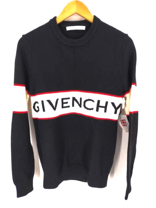 GIVENCHY（ジバンシィ） フロントコントラストバンドロゴニット メンズ トップス