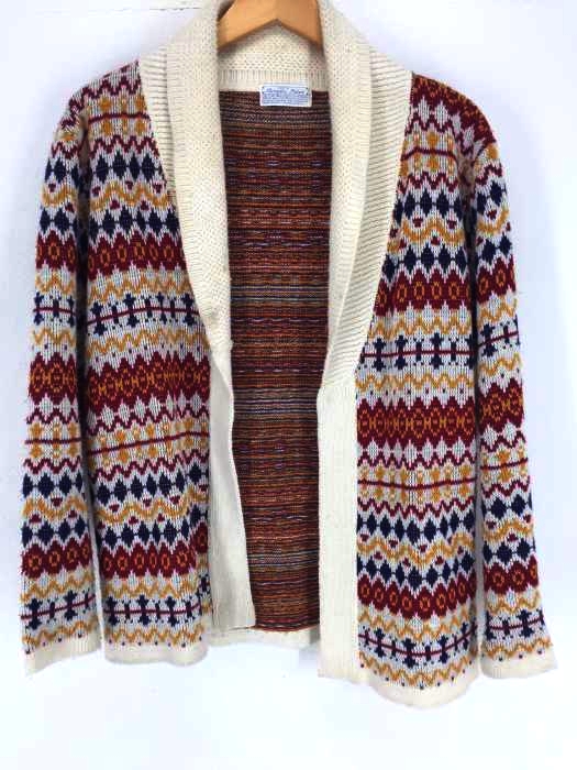 USED古着（ユーズドフルギ） 総柄ショールカラーカーディガン レディース トップス