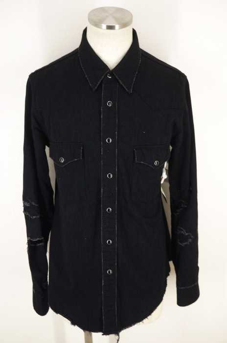 SAINT LAURENT PARIS (サンローランパリ) Distressed Denim Shirt ダメージ加工デニムシャツ メンズ トップス