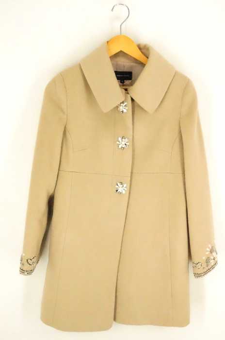Queens Court クイーンズコート 袖刺繍 ボタン装飾 コート レディース アウター ブランド古着買取販売バズストア