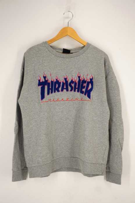 THRASHER（スラッシャー） フレームロゴ サガラ刺繍 トレーナー メンズ トップス