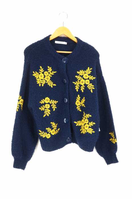 moussy （マウジー） CLASSIC FLOWER KNIT CARDIGAN レディース
