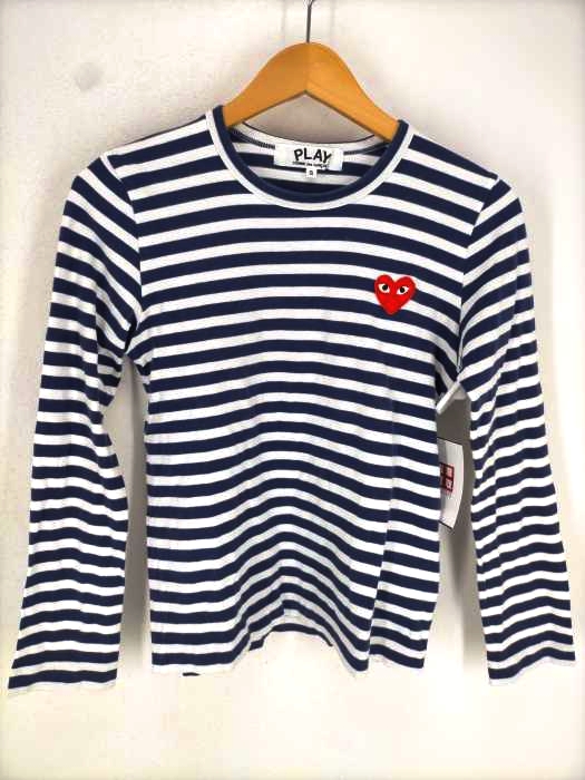 PLAY COMME des GARCONS（プレイコムデギャルソン） ad2009 ワンポイントワッペンボーダーカットソー レディース トップス