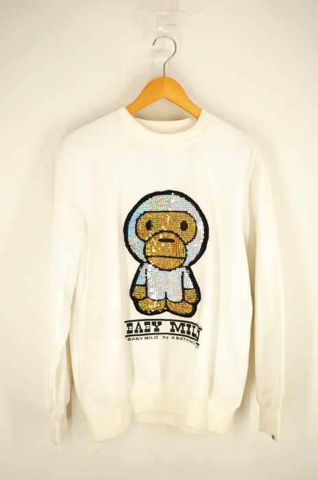 A Bathing Ape ホワイト クロップド スウェット S A Bathing Ape ホワイト クロップド スウェット S