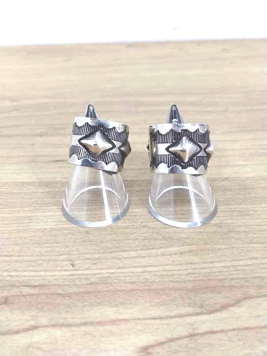 NAVAJO(ナバホ) STERLING Jerald Tahe 2連デザインリング メンズ アクセサリー