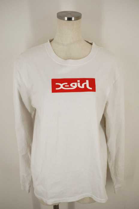 X-girl (エックスガール) BOX LOGO L/S TEE レディース トップス